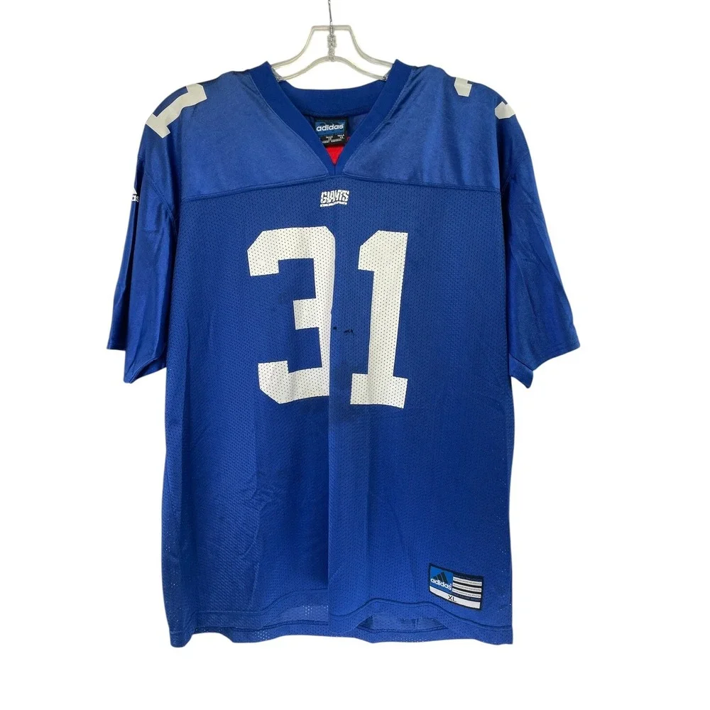 JASON SEHORN New York Giants‎ Adidas Sz XL Blue Jersey (B13) Vintage EUC